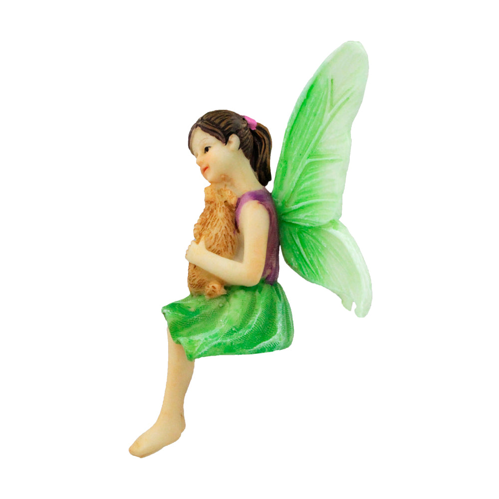 Fairy With Bunny | Polyresin Hand-Painted Fairy