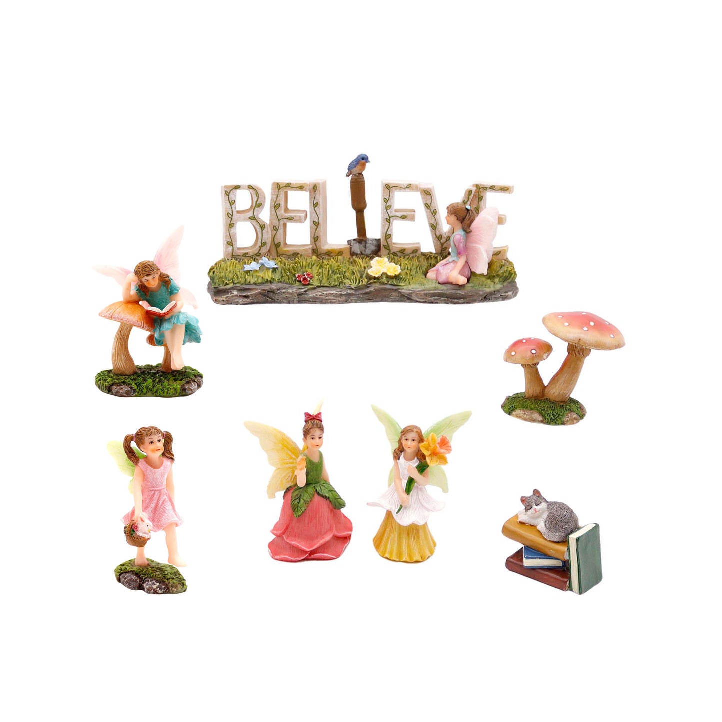 7 Pieces Fairy Garden Believe Kit