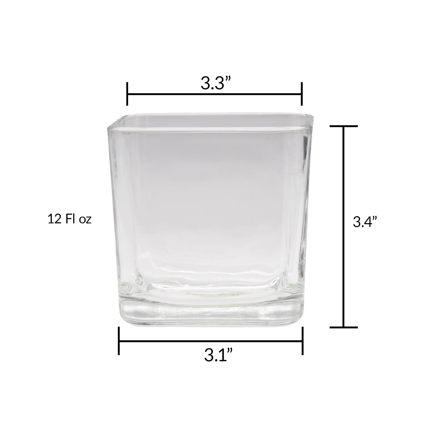 Square Clear Glass Vase