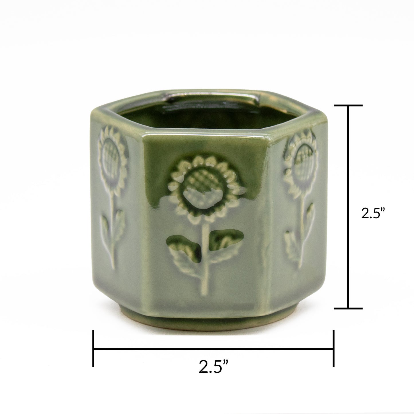 Sunflower Small Ceramic Vases - Set of 6 Assorted Colors