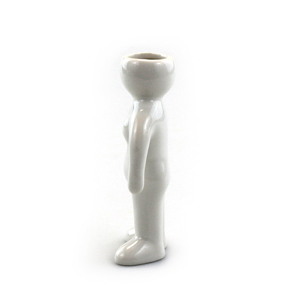 "Woman" Air Head White Ceramic Pot