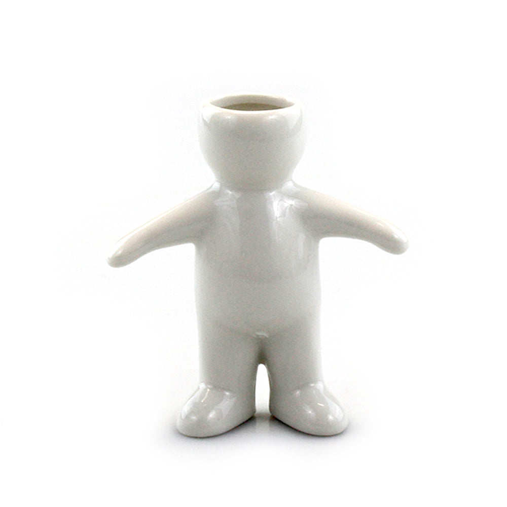 "Boy" Air Head White Ceramic Pot