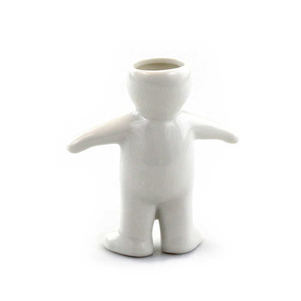 "Boy" Air Head White Ceramic Pot