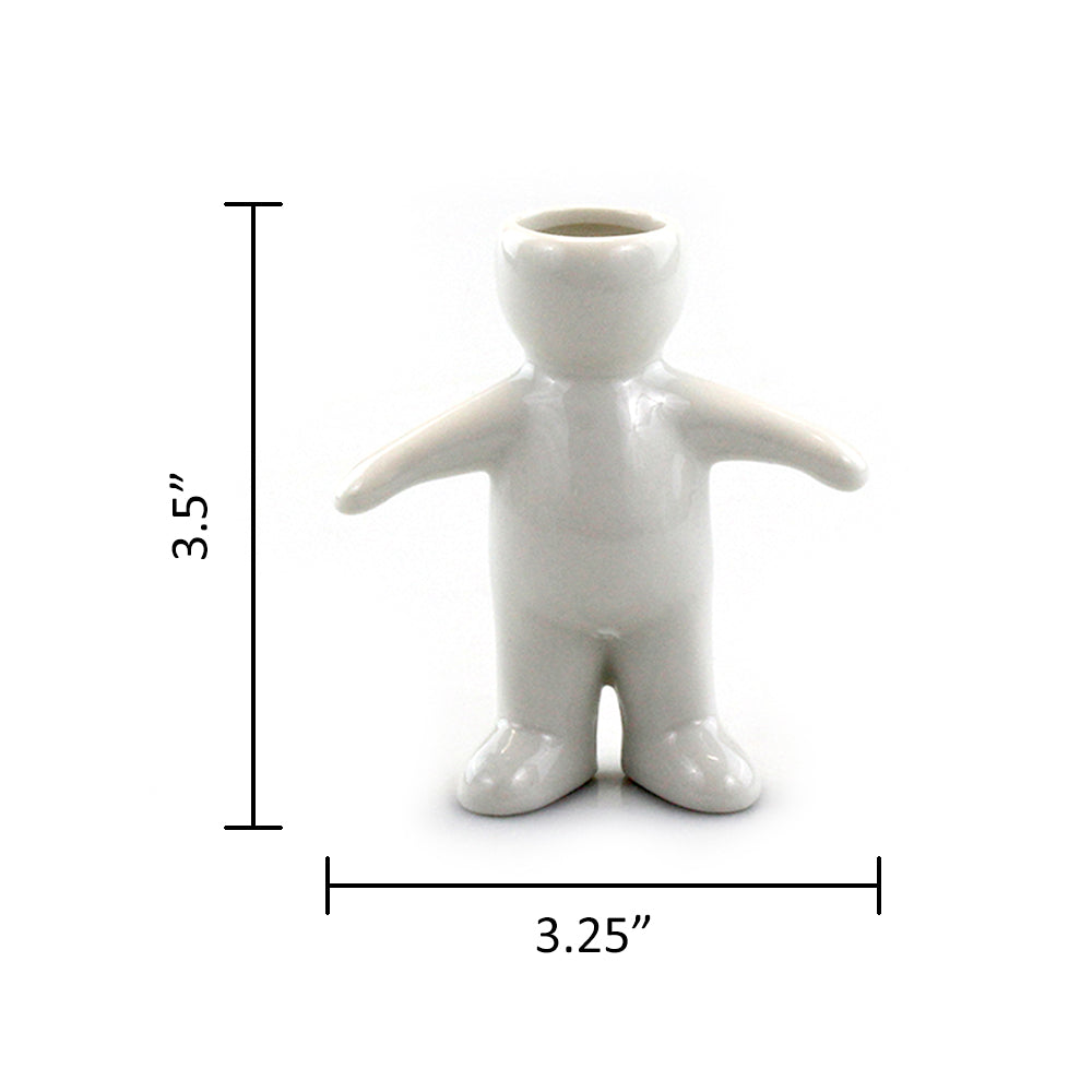 "Boy" Air Head White Ceramic Pot