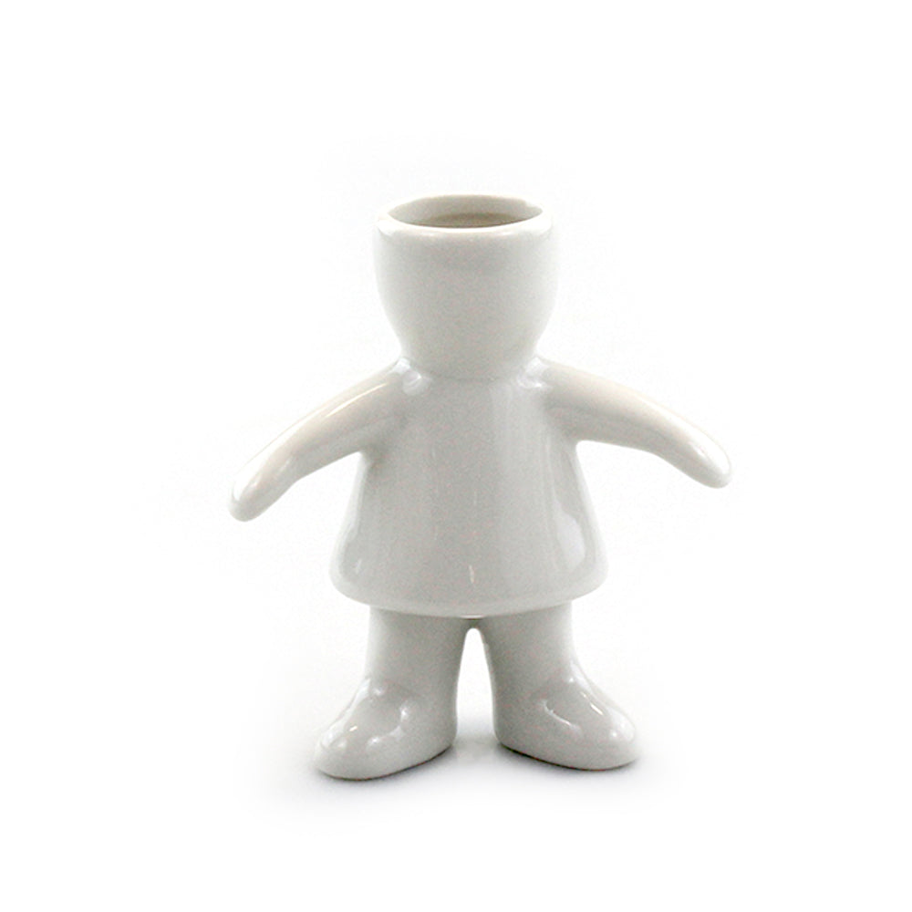 "Girl" Air Head White Ceramic Pot