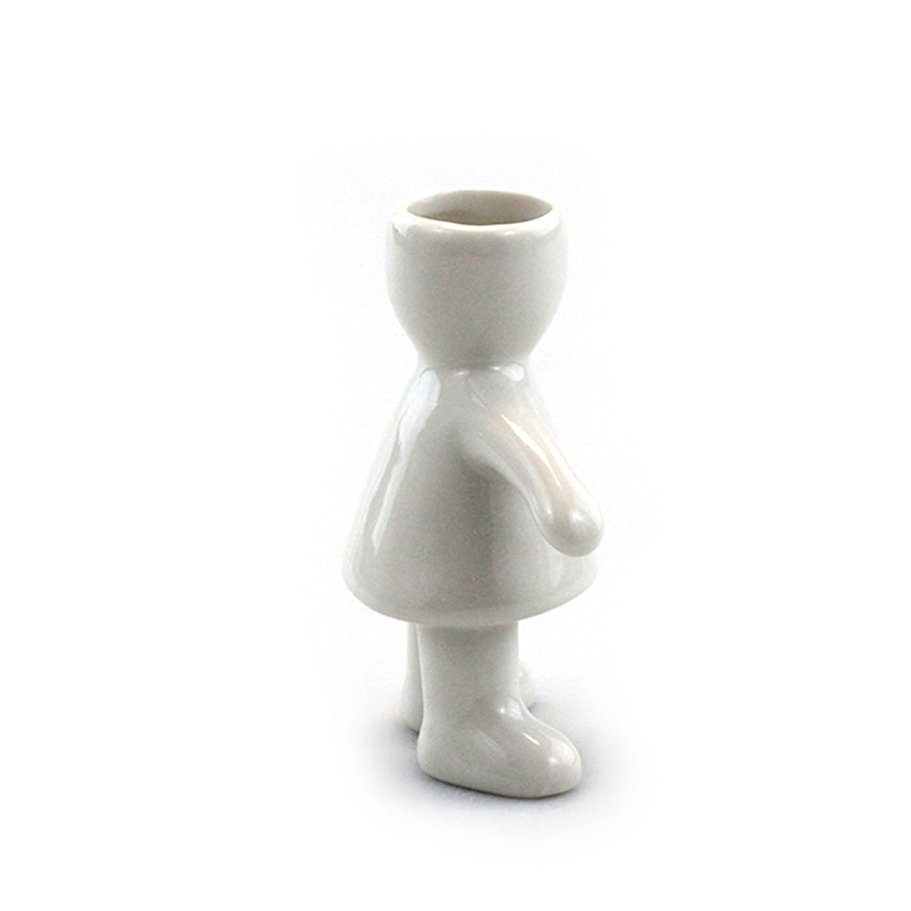 "Girl" Air Head White Ceramic Pot