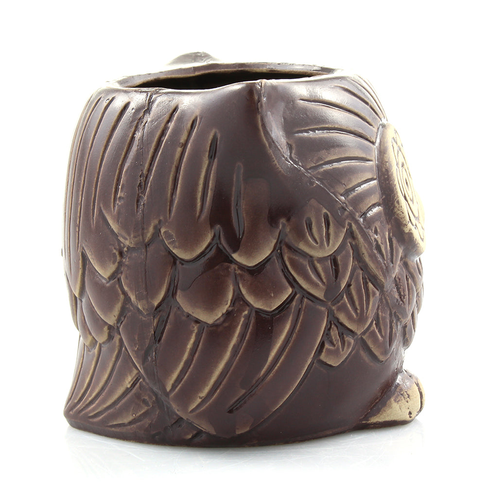 Brown Ceramic Owl Succulent Planter Pot with Drainage