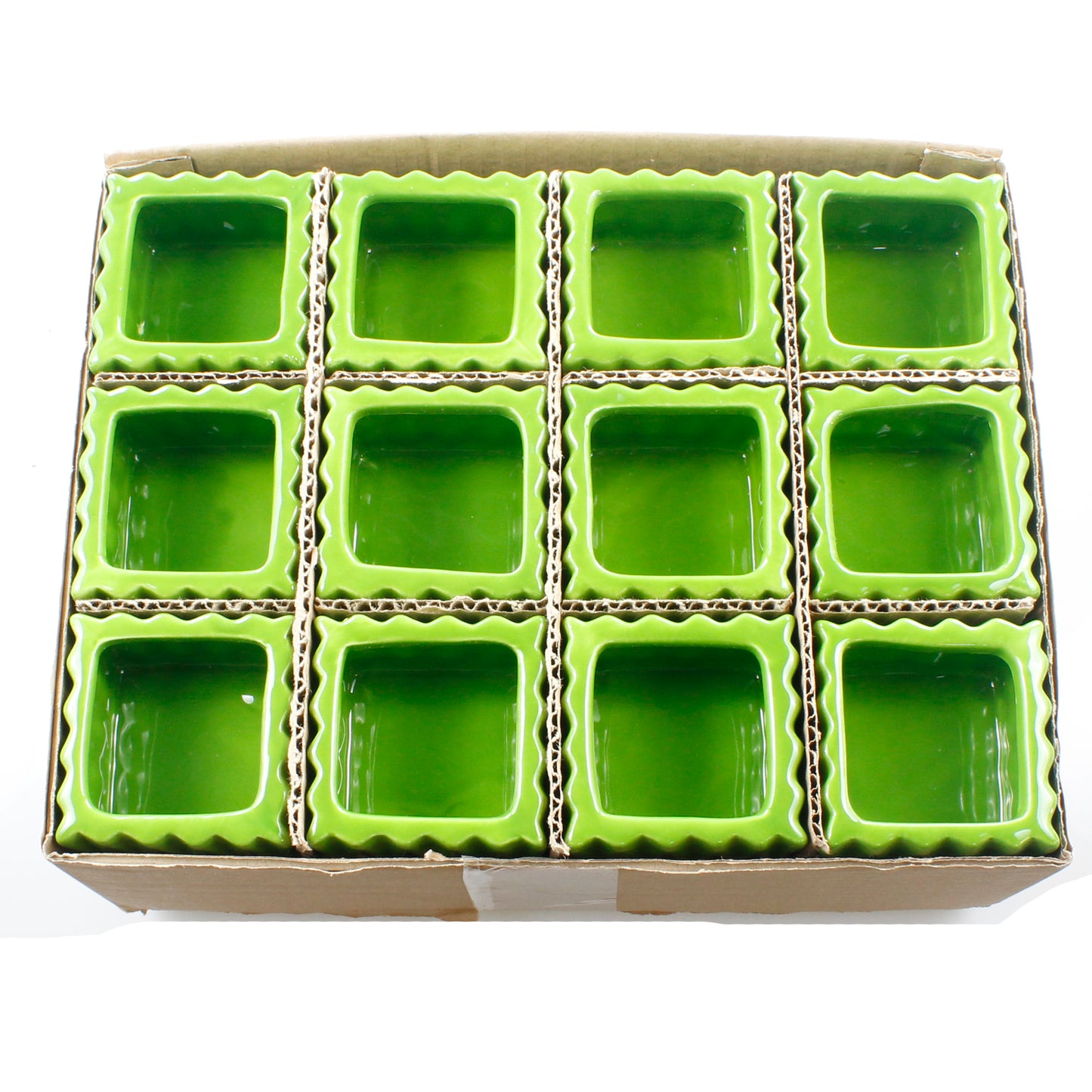 Set of 12 or 24 Square Ceramic Glazed Small Planter Vase