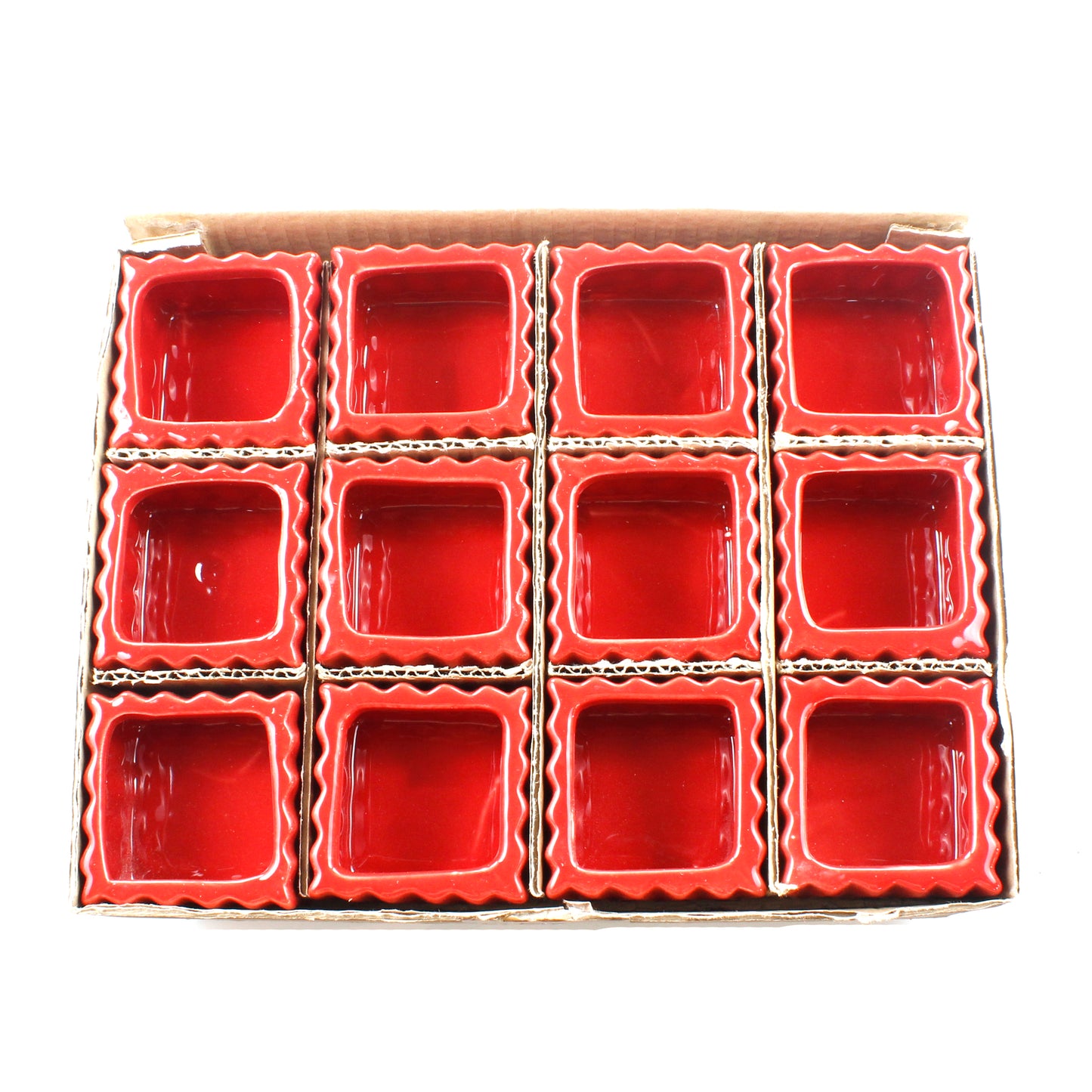 Set of 12 or 24 Square Ceramic Glazed Small Planter Vase