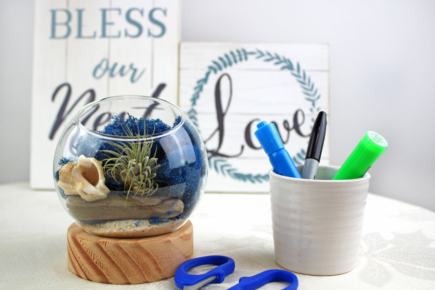 5.5" H Dome Terrarium Container with Wood Vase