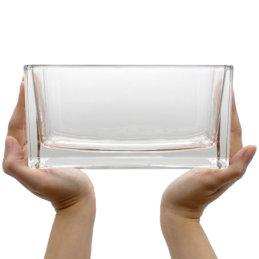 7.75 Inch Rectangular Glass Vase