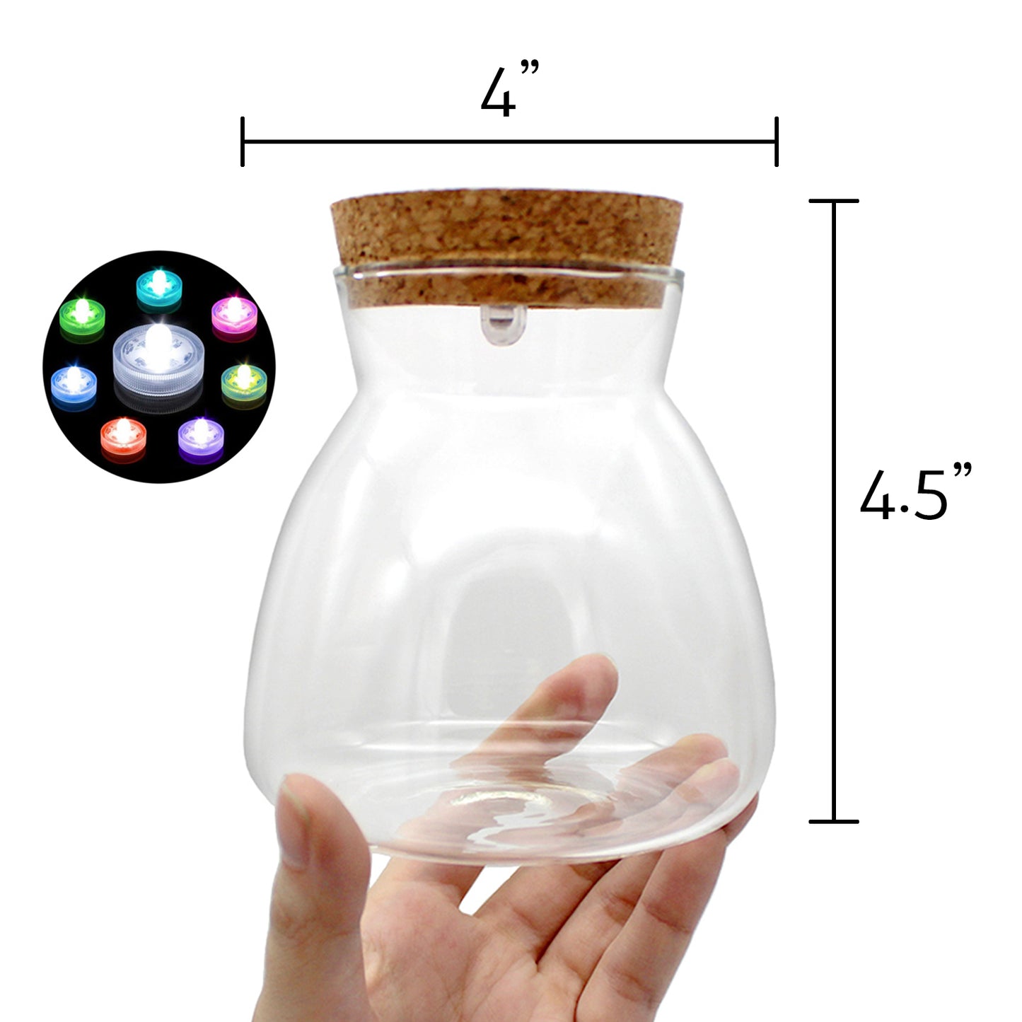 Glass Terrarium w/ LED Lighted Cork