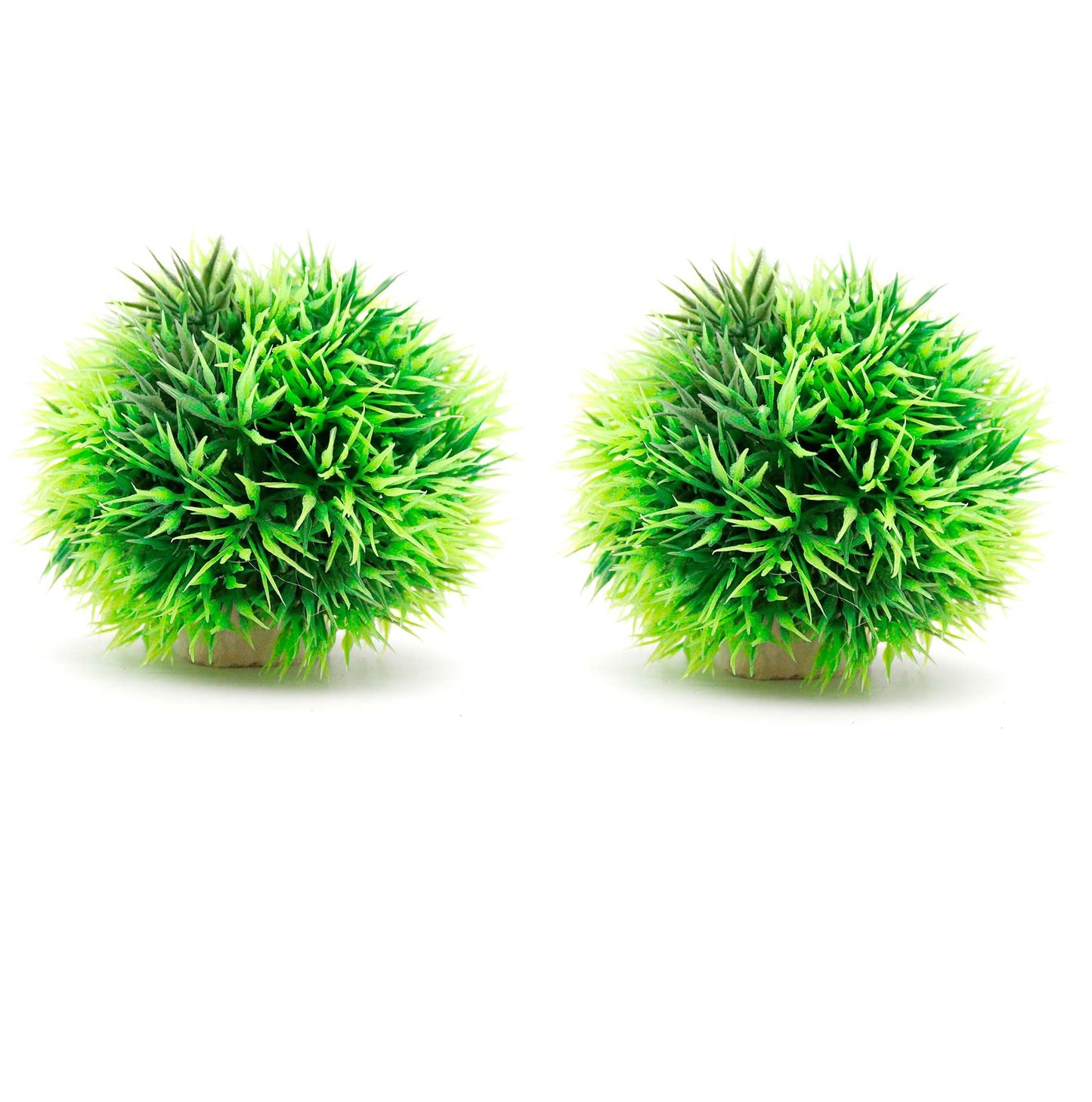 Set of 2 Artificial 4-Inch Marimo Ball Plants for Aquariums