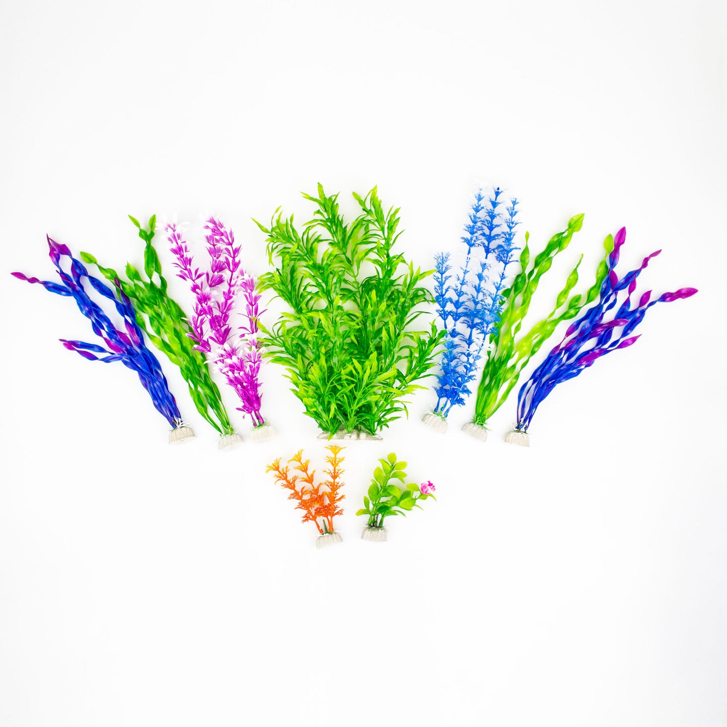 9 Pack Colorful Artificial Aquarium Plants