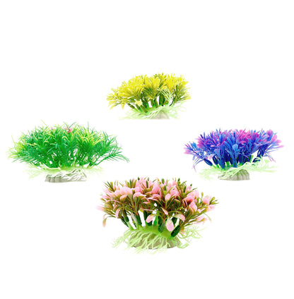 2 Pack Colorful Artificial Aquarium Flower Plants - Multiple Colors
