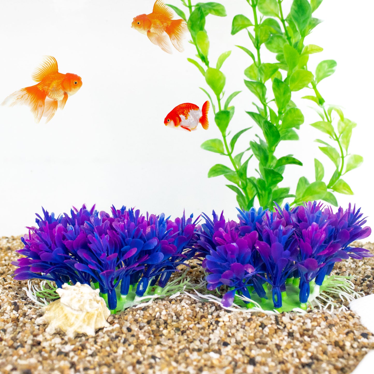 2 Pack Colorful Artificial Aquarium Flower Plants - Multiple Colors