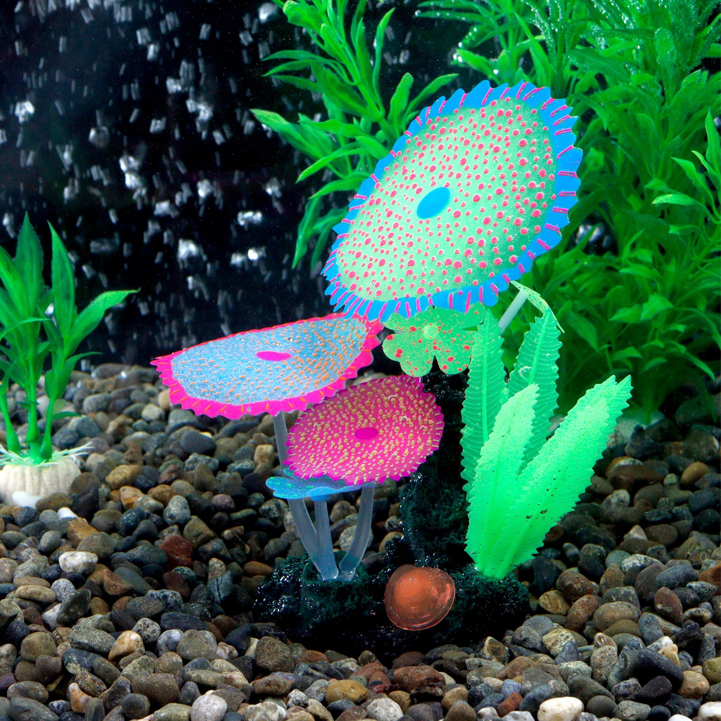 Glow in The Dark Artificial Plants in Rocks for Aquariums - Multiple Colors