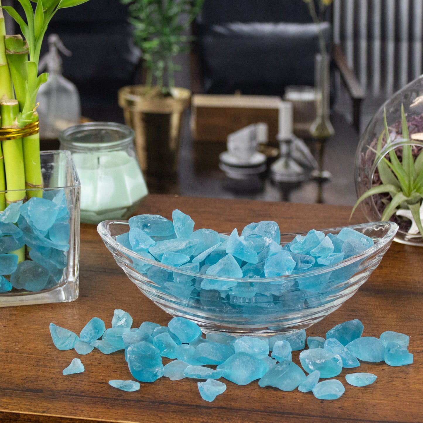 Baby Blue Frosted Sea Glass Pebbles - 4 lb