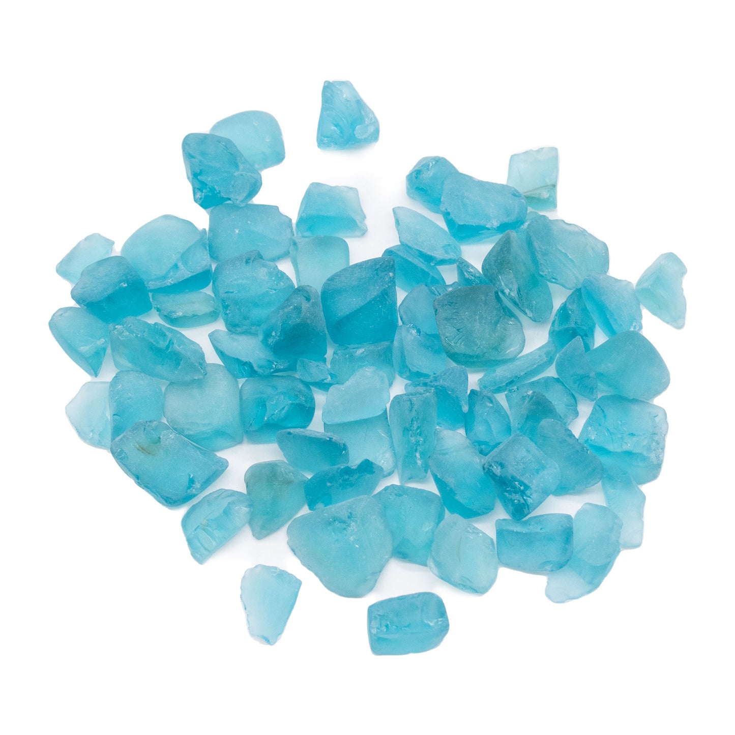 Baby Blue Frosted Sea Glass Pebbles - 4 lb