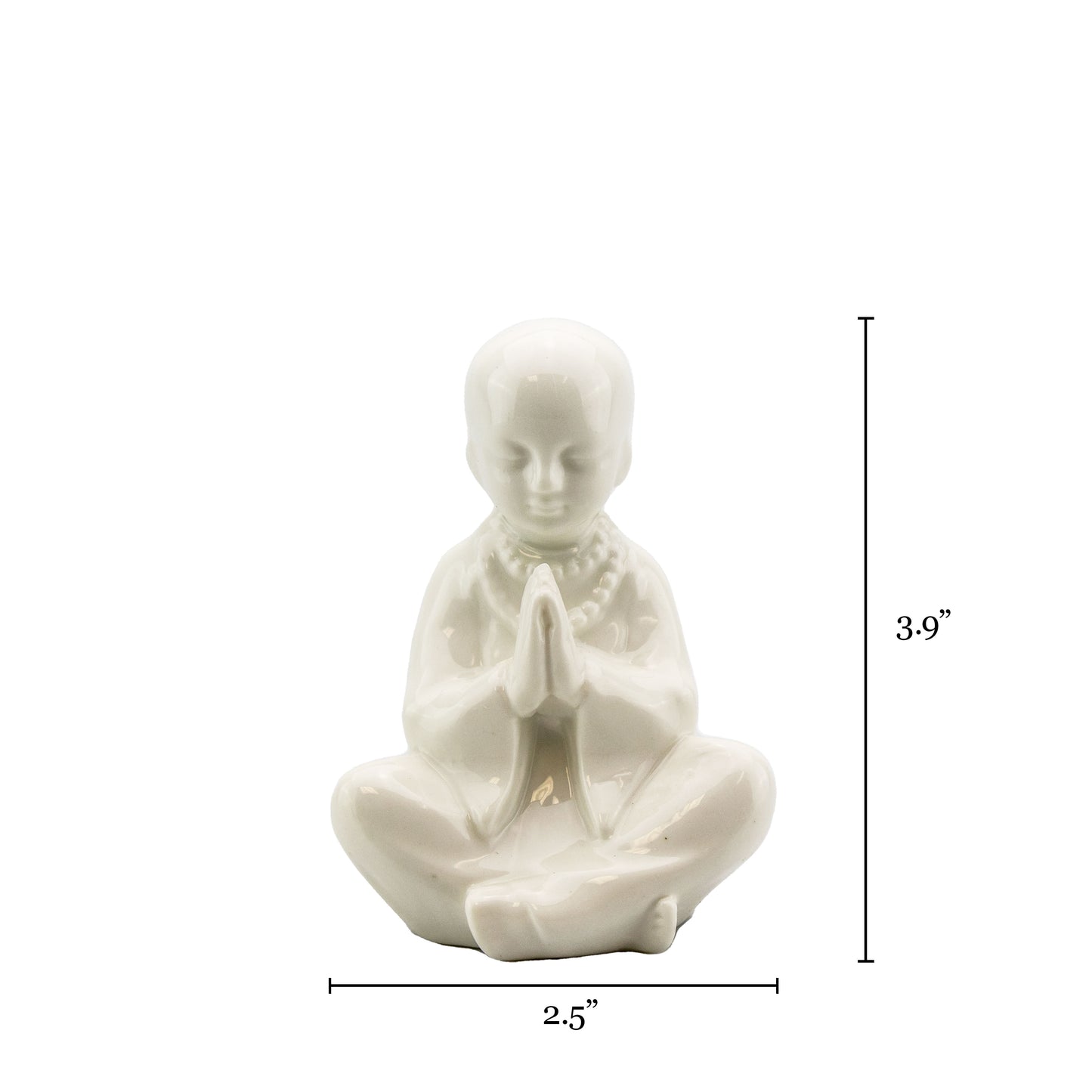 White Glazed Ceramic Buddha Accent