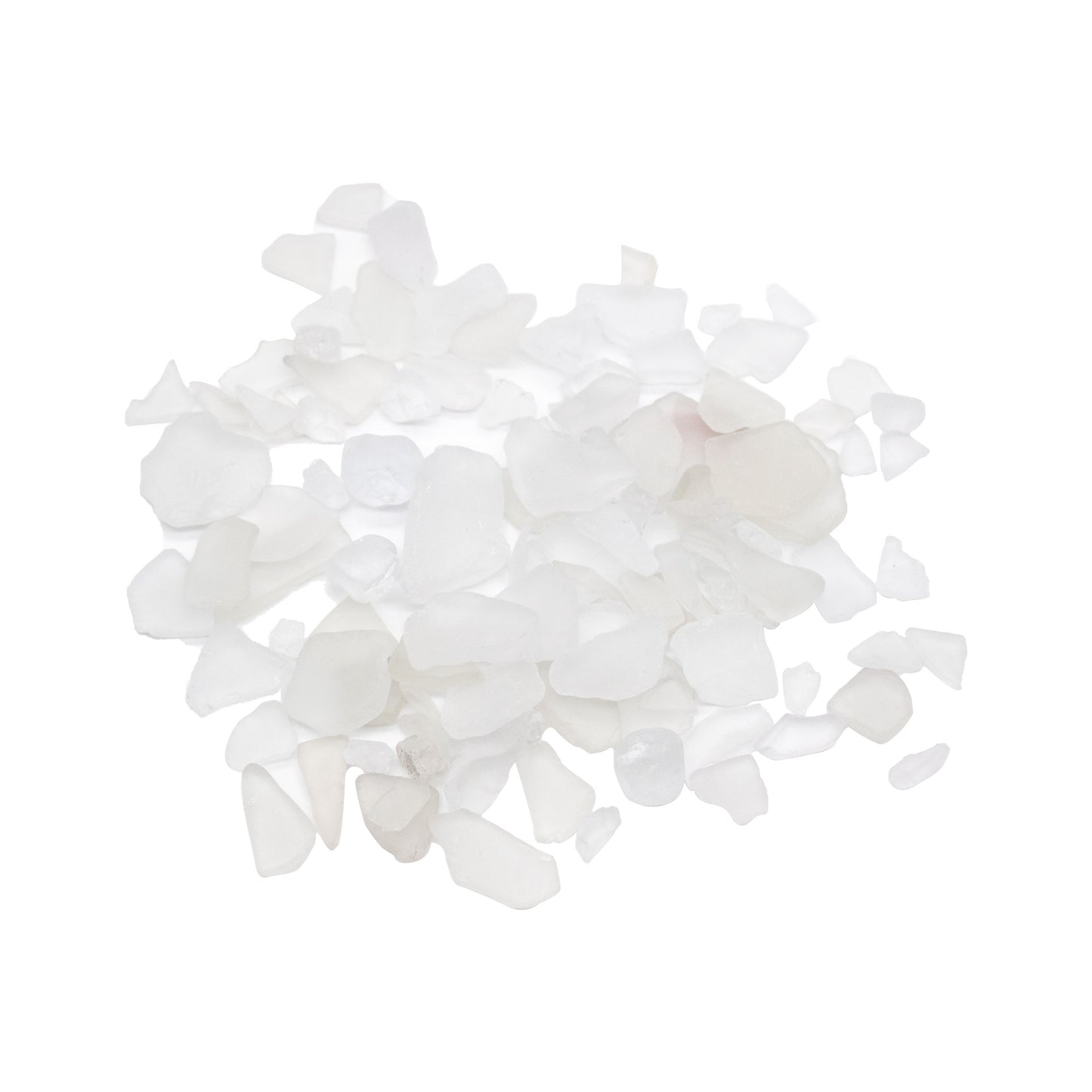 White Frosted Sea Glass Pebbles - 4 lb