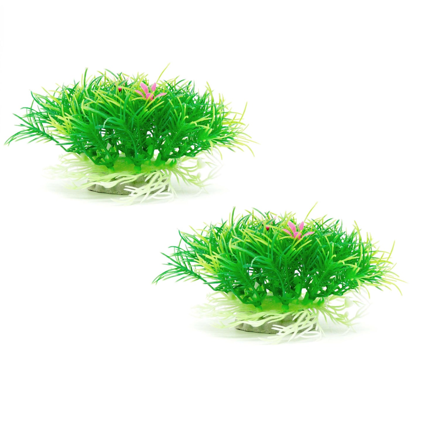 2 Pack Colorful Artificial Aquarium Flower Plants - Multiple Colors