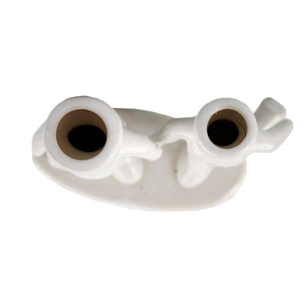 "Happy Couple" Air Head White Ceramic Pot - Air Plant Holder, Succulent, Cactus Planter