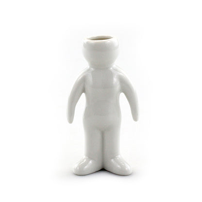 "Woman" Air Head White Ceramic Pot