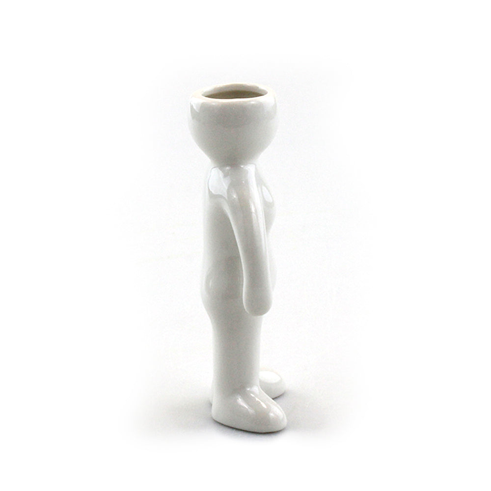 "Woman" Air Head White Ceramic Pot