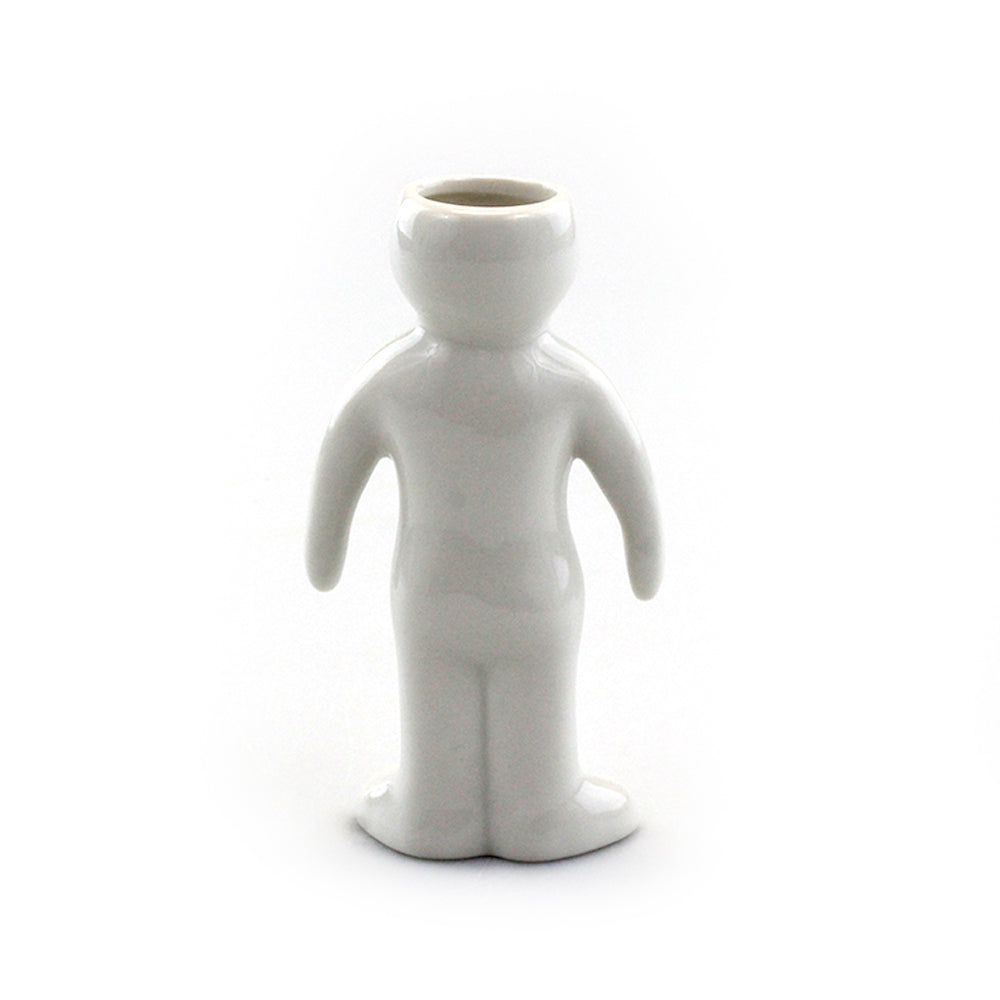 "Woman" Air Head White Ceramic Pot