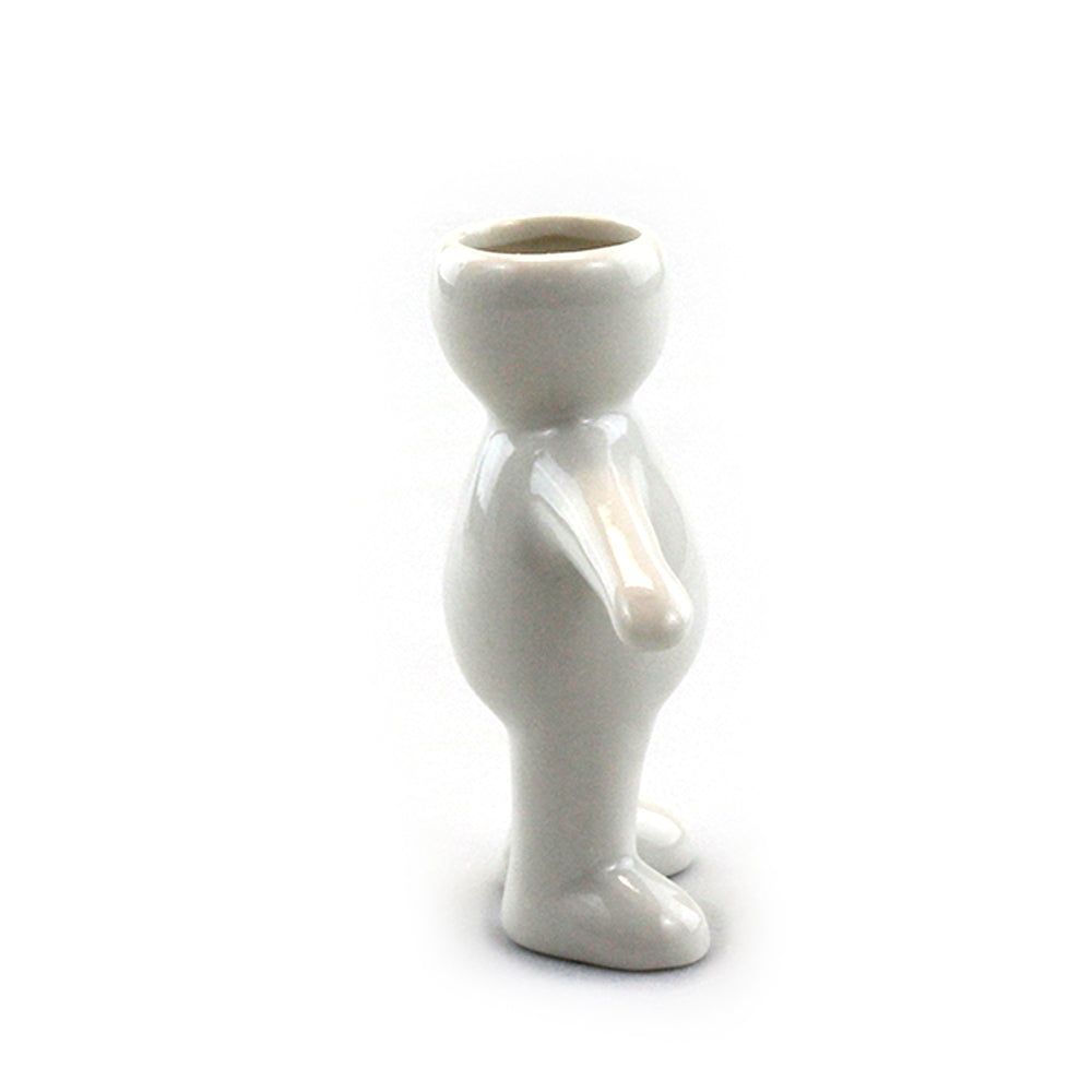 "Boy" Air Head White Ceramic Pot