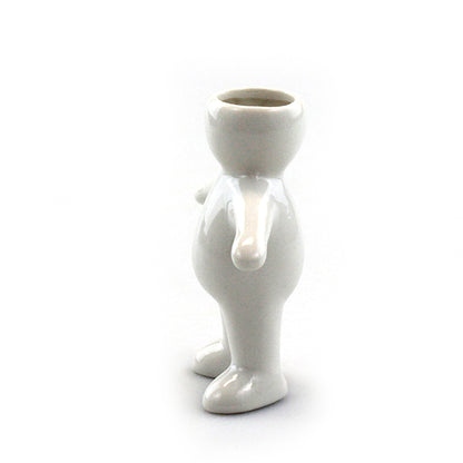 "Boy" Air Head White Ceramic Pot
