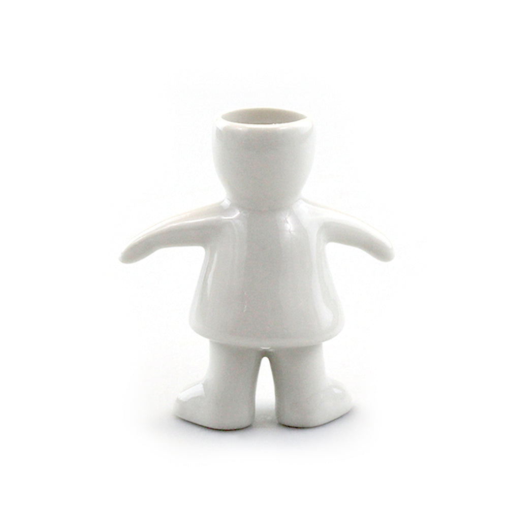 "Girl" Air Head White Ceramic Pot