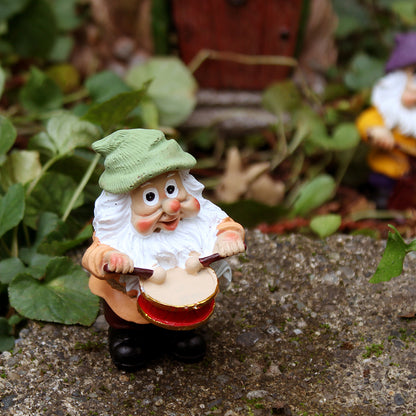 Fairy Garden Gnome - Gnome Playing Drums - Set of 12