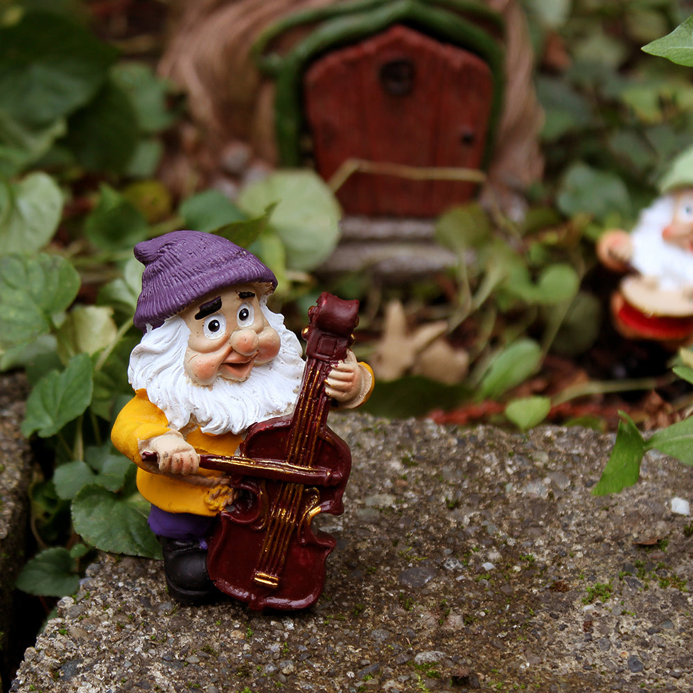Fairy Garden Gnome - Gnome Playing The Bass