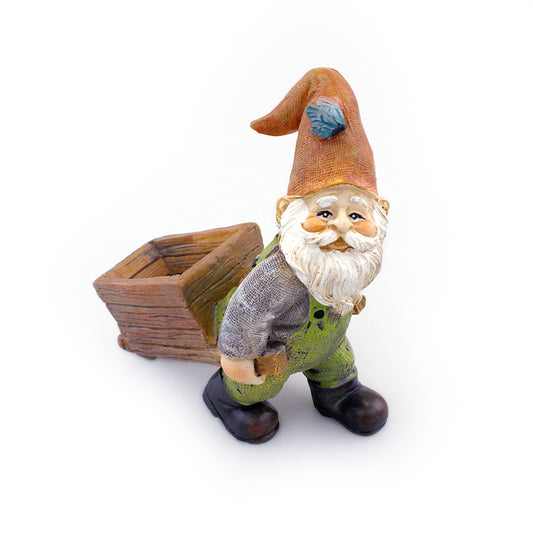 Miniature Gnome with Wheelbarrow