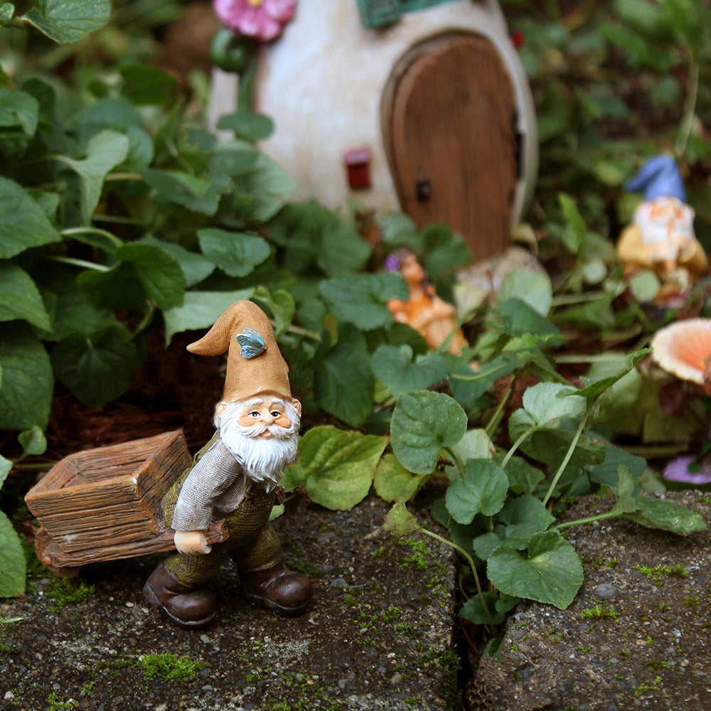 Miniature Gnome with Wheelbarrow