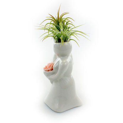 "Wedding Couple" Air Head Complete Kit With Live Air Plant