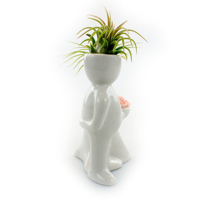 "Wedding Couple" Air Head Complete Kit With Live Air Plant
