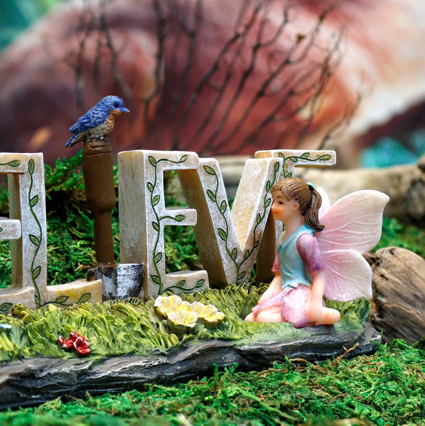 "Believe" Fairy Garden Monument