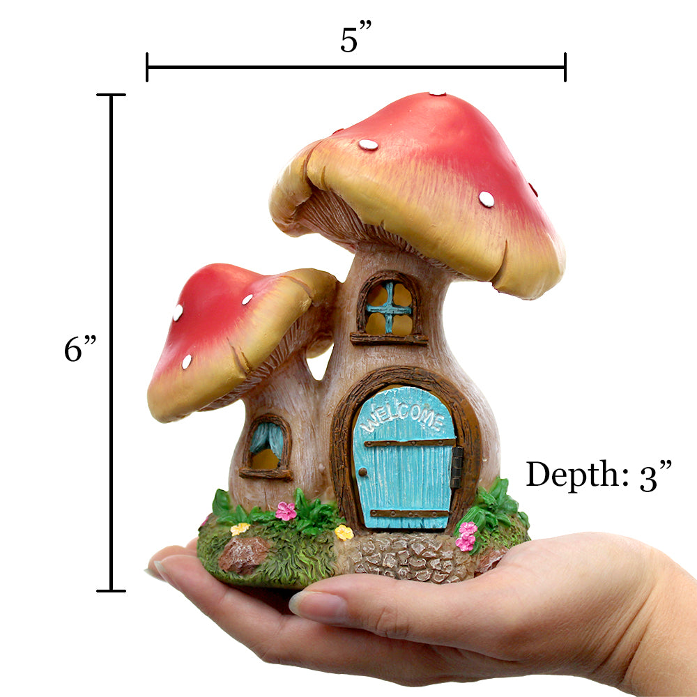 Wholesale Mini Mushroom House for Fairy Garden | Optional LED Lights