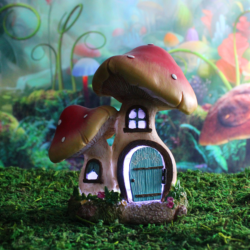 Wholesale Mini Mushroom House for Fairy Garden | Optional LED Lights