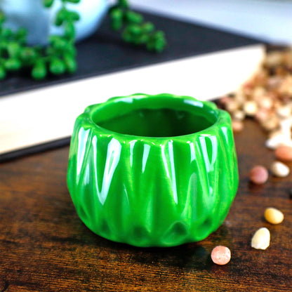 Small Ceramic Glazed Round Planter Vase