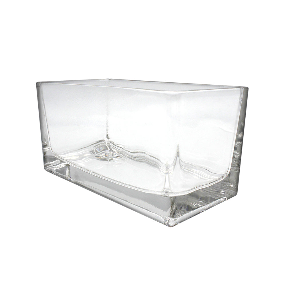 7.75 Inch Rectangular Glass Vase