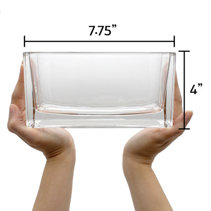7.75 Inch Rectangular Glass Vase