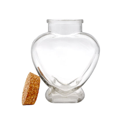 Heart Shaped Glass Cork Bottle