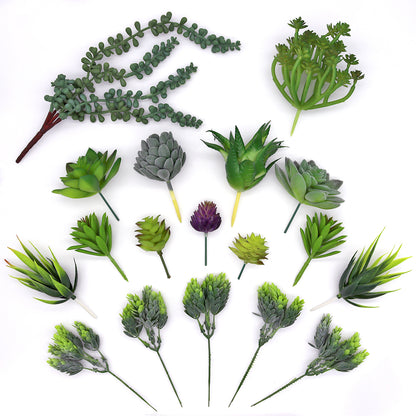 14 Assorted Artificial Succulents