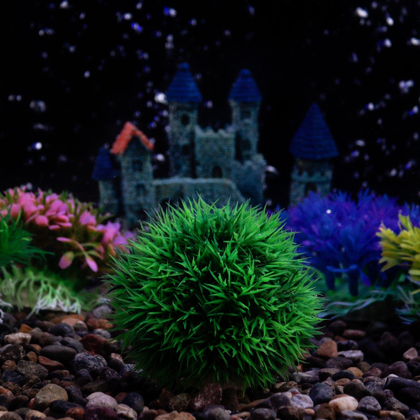 Set of 2 Artificial 4-Inch Marimo Ball Plants for Aquariums
