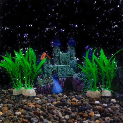 Set of 10 Plastic Aquarium Grass Plants Faux Grass Fish Hideaway