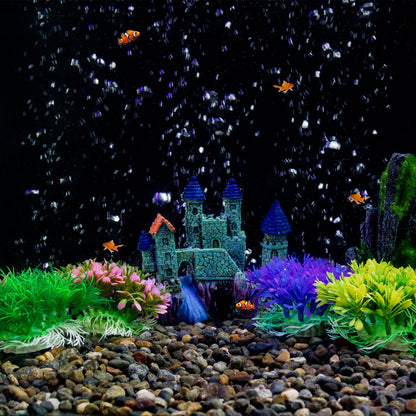 2 Pack Colorful Artificial Aquarium Flower Plants - Multiple Colors